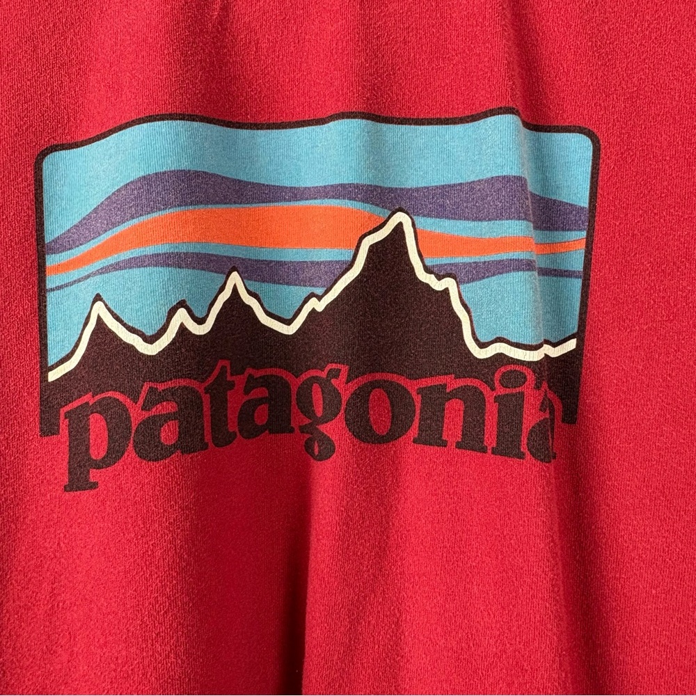 Patagonia Red Crewneck Long Sleeve Logo Shirt
